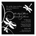 Black and White Dragonfly Wedding Invitation