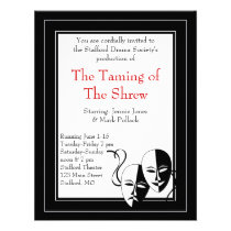 Black and White Drama and Theater Invitation invitations