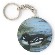 black and white duck key chain
