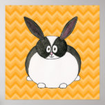 Black and White Dutch Rabbit. Posters
