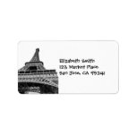 Black and White Eiffel Tower Personalized Address Labels