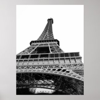 Black and White Eiffel Tower Poster
