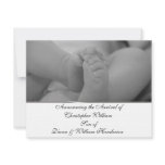 Black and White Elegant Baby Announcement