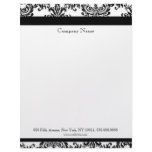 Black and White Elegant Damask Letterhead