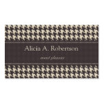 Black and White Elegant Houndstooth Business Card business cards
