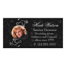 Black and White Elegant Photo Business Cards Customized Photo Card