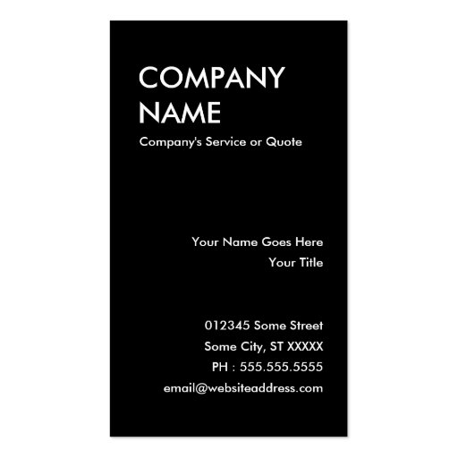 Black and White Elephant Business Card Template (back side)