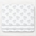 Black and White Elephant Pattern. Mousepad