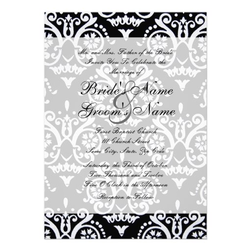 Black and White English Wedding Invitation