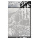 Black and White European Square Scene Customized Stationery