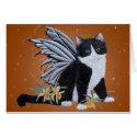 Black and White fairy Kitten cards by MagicalTails Black and White fairy Kitten cards