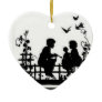 Black and white family ornament