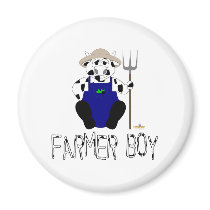 Black And White Farmer Cow Black White Farmer Boy magnets by animalacres Black And White Farmer Cow Black White Farmer Boy magnets