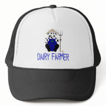 Black And White Farmer Cow Blue Dairy Farmer hats