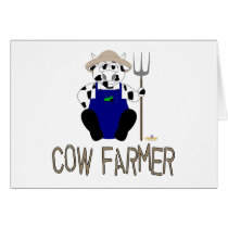 Black And White Farmer Cow Brown Cow Farmer cards by animalacres Black And White Farmer Cow Brown Cow Farmer cards