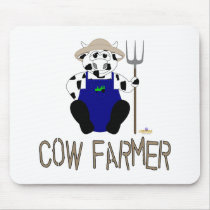 Black And White Farmer Cow Brown Cow Farmer mousepads