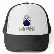 Black And White Farmer Cow Brown Dairy Farmer hats by animalacres Black And White Farmer Cow Brown Dairy Farmer hats
