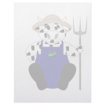 Black And White Farmer Cow Custom Letterhead