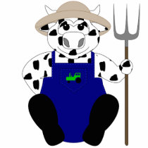 Black And White Farmer Cow Acrylic Cut Outs