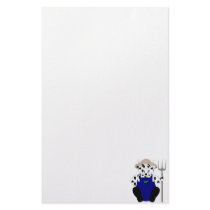 Black And White Farmer Cow Stationery Paper