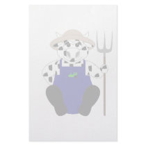 Black And White Farmer Cow stationery
