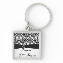 Black and White Father of the Groom Keychain