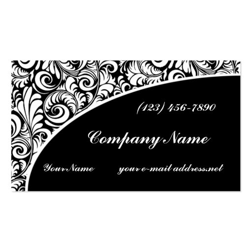 Black and White Feather Business Card (front side)