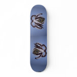 Black and white feather mask skateboard