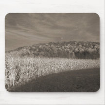 Black and White Fields Of Grain Mouse Pads