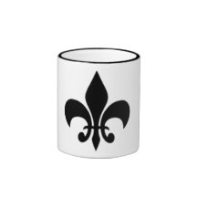 Black And White Fleur De  Lis Mugs