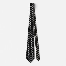 Black and White Fleur de Lis Pattern Tie