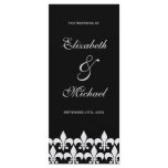 Black and White Fleur de Lis Wedding Program Custom Rack Cards