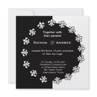 Black and White Fleur Wedding invitation