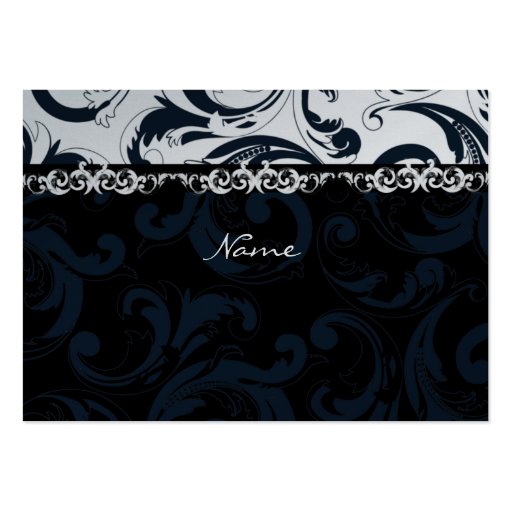 Black and White Floral - Business Card (back side)
