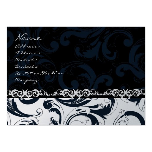 Black and White Floral - Business Card (front side)