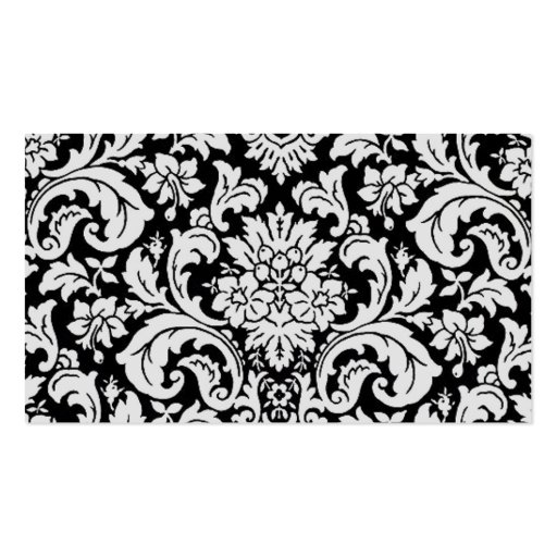 Black and White Floral Business Card (back side)