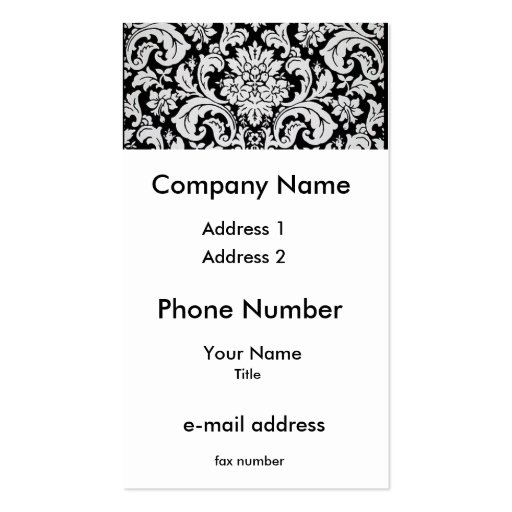Black and White Floral Business Card