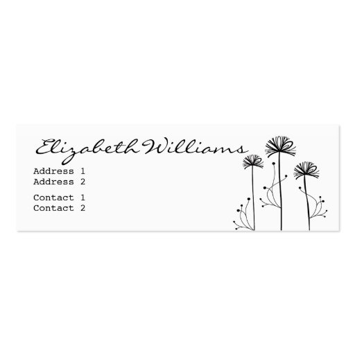 Black and White Floral Business Card Template