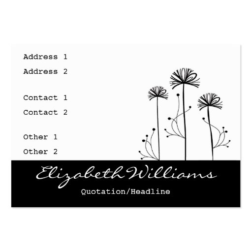 Black and White Floral Business Card Templates