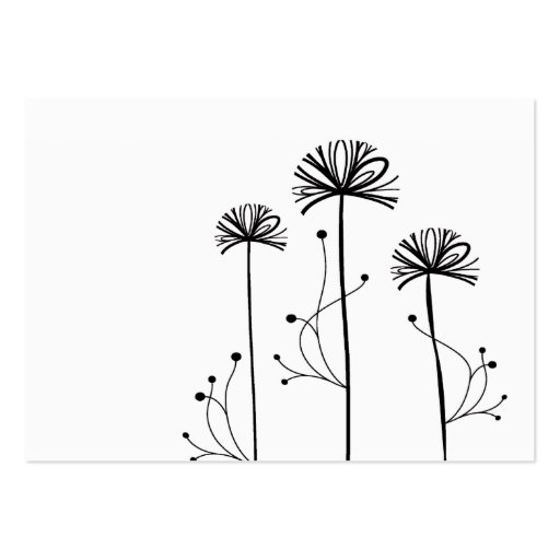 Black and White Floral Business Card Templates (back side)