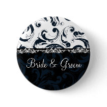 Black and White Floral buttons