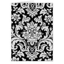 Black and White Floral Card