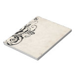 Black and White Floral Chic Wedding Memo Notepad