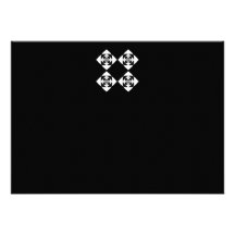 Black and White Floral Design. Announcements