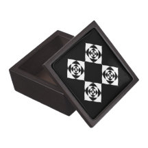 Black and White Floral Design. Premium Keepsake Box