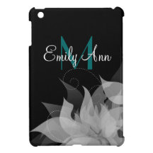 Black and White Floral Girls iPad Mini Case