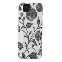 Black and White Floral iPhone Case iPhone 4 Case-Mate Case