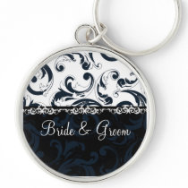Black and White Floral keychains by samack Black and White Floral keychains