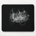 Black And White Floral Mousepad