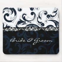 Black and White Floral mousepads